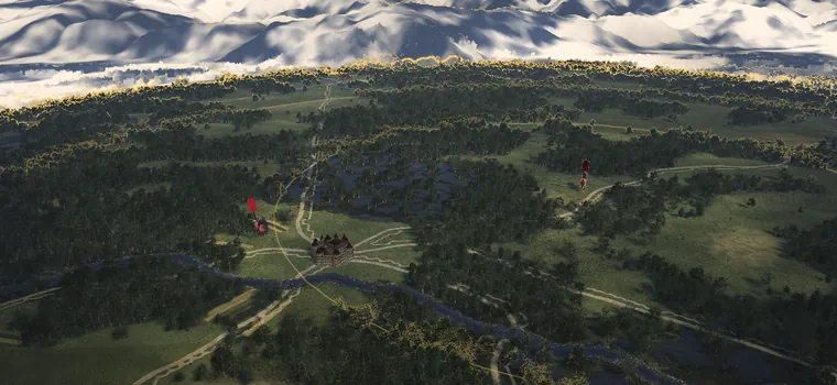 Forests, tracks and a village by the river
